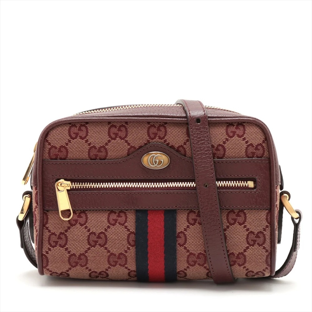 Gucci GG Canvas Ophidia Camera Bag - in Bordeaux